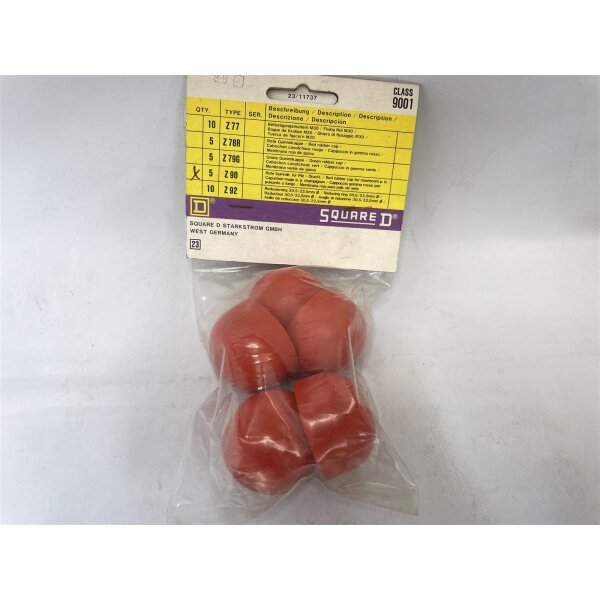Rote Gummikappe für Drucktaster Z90, 5 Stück